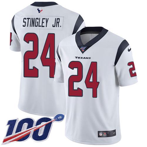 Nike Texans #24 Derek Stingley Jr. White Stitched NFL 100th Season Vapor Untouchable Limited Jersey