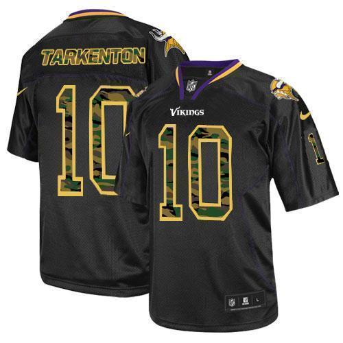 Nike Vikings #10 Fran Tarkenton Black Stitched NFL Elite Camo Fashion Jersey