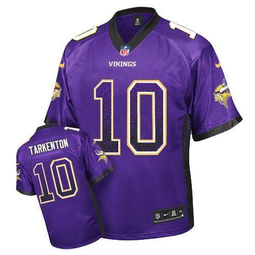 Nike Vikings #10 Fran Tarkenton Purple Team Color Stitched NFL Elite Drift Fashion Jersey