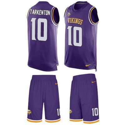 Nike Vikings #10 Fran Tarkenton Purple Team Color Stitched NFL Limited Tank Top Suit Jersey
