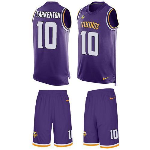 Nike Vikings #10 Fran Tarkenton Purple Team Color Stitched NFL Limited Tank Top Suit Jersey