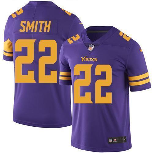 Nike Vikings #22 Harrison Smith Purple Stitched NFL Limited Rush Jersey