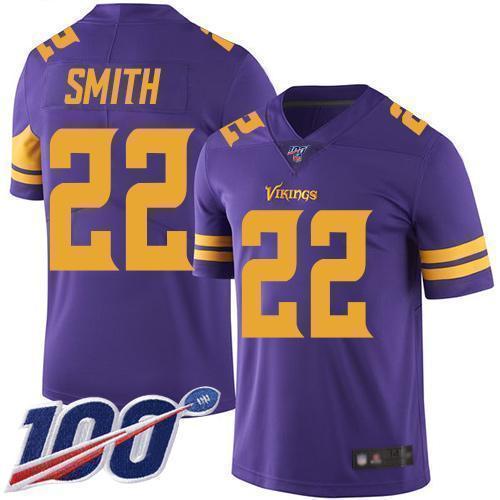 Nike Vikings #22 Harrison Smith Purple Stitched NFL Limited Rush 100th Season Jersey