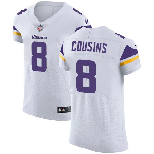 Nike Vikings #8 Kirk Cousins White Stitched NFL Vapor Untouchable Elite Jersey