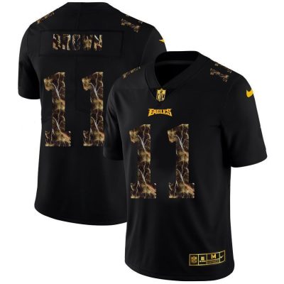 Philadelphia Eagles #11 A.J. Brown Black Nike Flocked Lightning Vapor Limited NFL Jersey