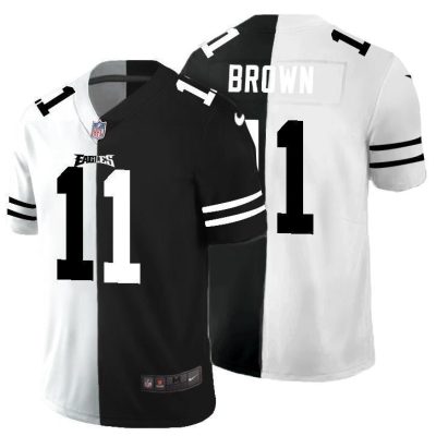 Philadelphia Eagles #11 A.J. Brown Black V White Peace Split Nike Vapor Untouchable Limited NFL Jersey