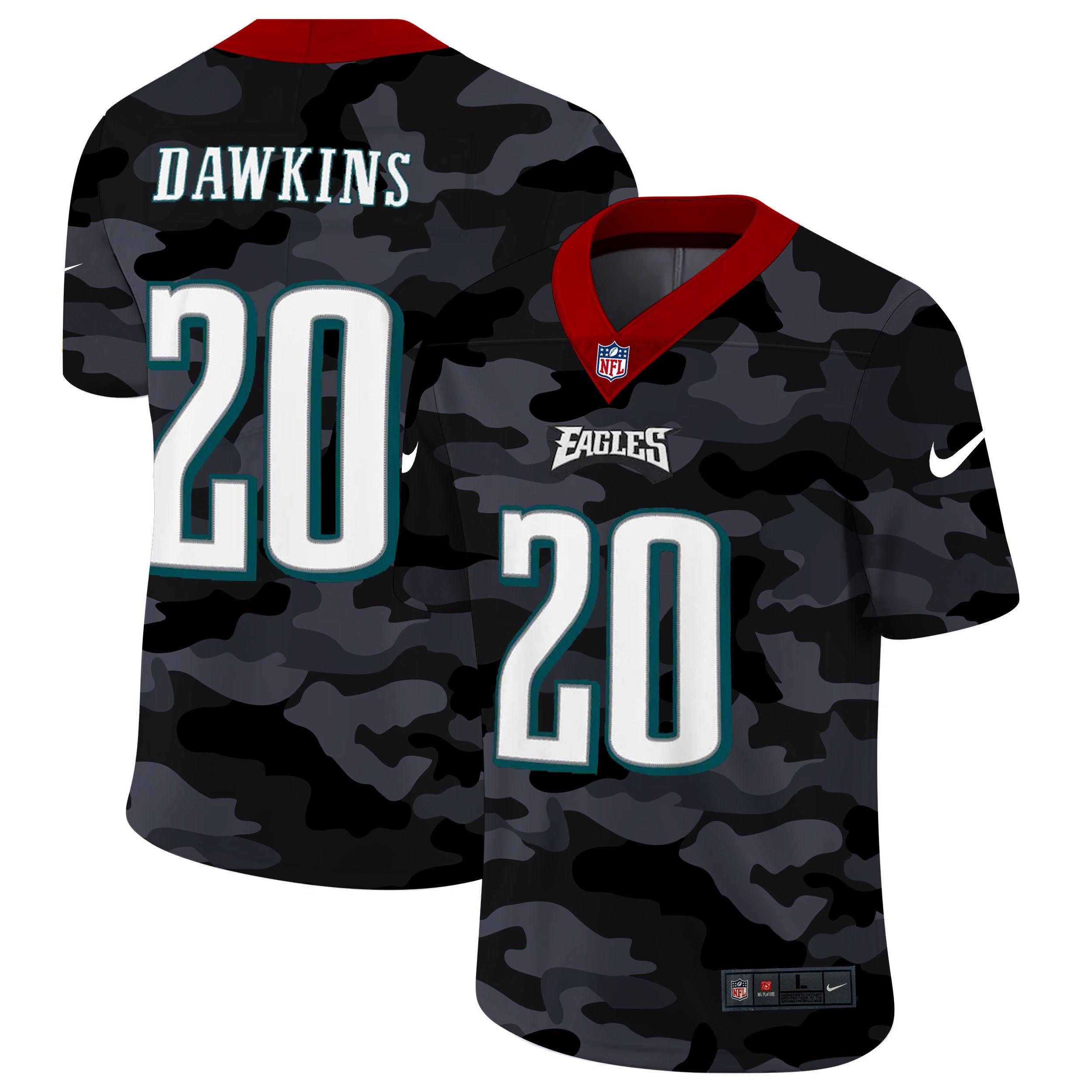 Philadelphia Eagles #20 Brian Dawkins Nike 2020 Black CAMO Vapor Untouchable Limited Stitched NFL Jersey
