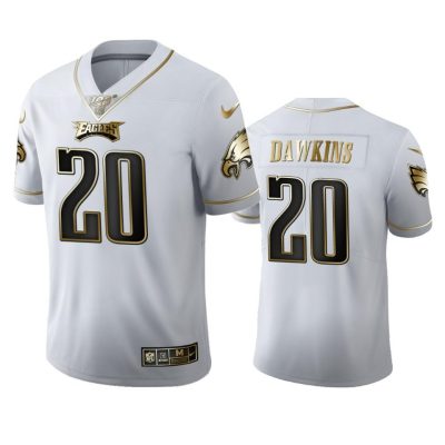 Philadelphia Eagles #20 Brian Dawkins Nike White Golden Edition Vapor Limited NFL 100 Jersey