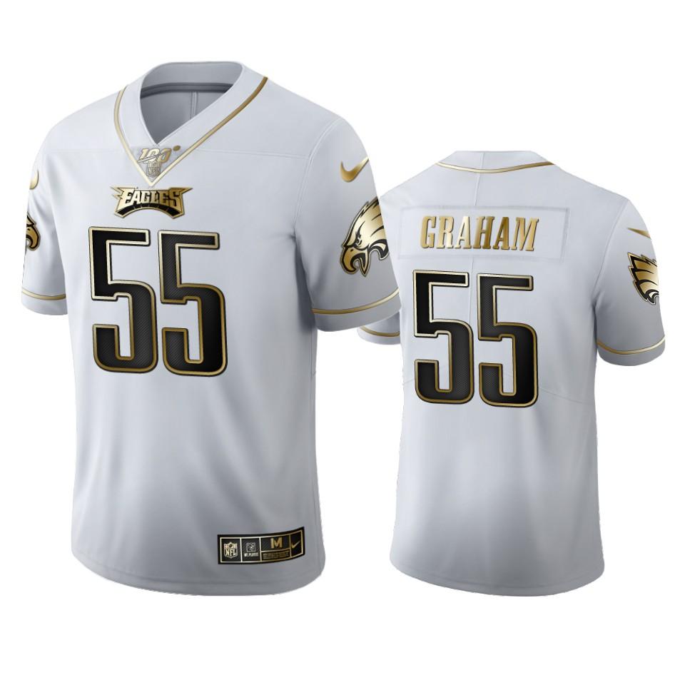 Philadelphia Eagles #55 Brandon Graham Nike White Golden Edition Vapor Limited NFL 100 Jersey
