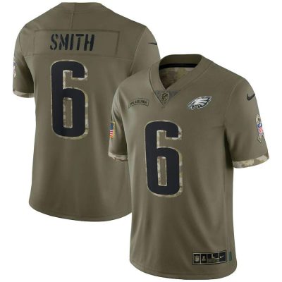 Philadelphia Eagles #6 Devonta Smith Nike 2022 Salute To Service Limited Jersey - Olive