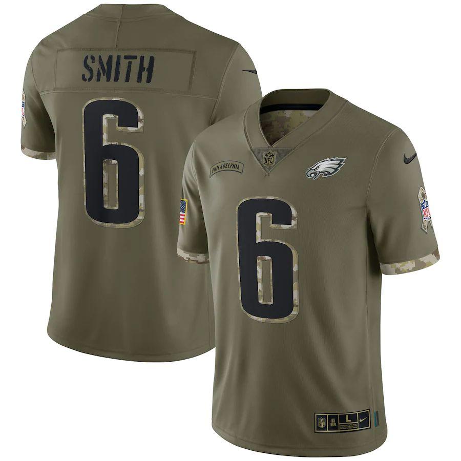 Philadelphia Eagles #6 Devonta Smith Nike 2022 Salute To Service Limited Jersey - Olive