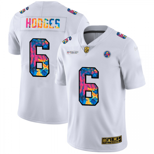 Pittsburgh Pittsburgh Steelers #6 Devlin Hodges White Nike Multi-Color 2020 NFL Crucial Catch Limited NFL Jersey