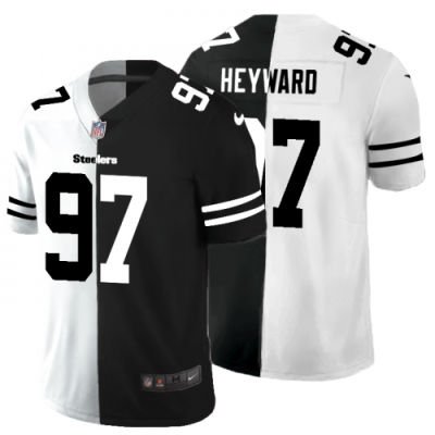 Pittsburgh Pittsburgh Steelers #97 Cameron Heyward Black V White Peace Split Nike Vapor Untouchable Limited NFL Jersey
