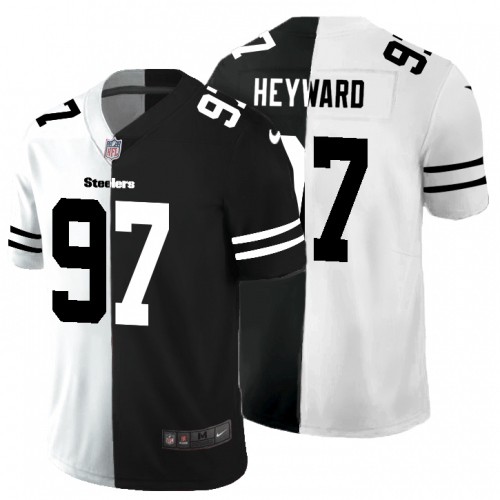 Pittsburgh Pittsburgh Steelers #97 Cameron Heyward Black V White Peace Split Nike Vapor Untouchable Limited NFL Jersey