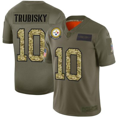 Pittsburgh Steelers #10 Mitchell Trubisky Nike 2019 Olive Camo Salute To Service Limited NFL Jersey