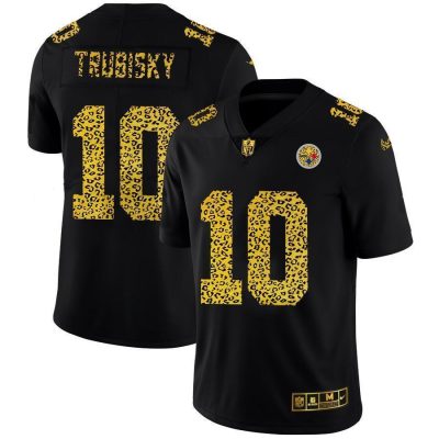 Pittsburgh Steelers #10 Mitchell Trubisky Nike Leopard Print Fashion Vapor Limited NFL Jersey Black
