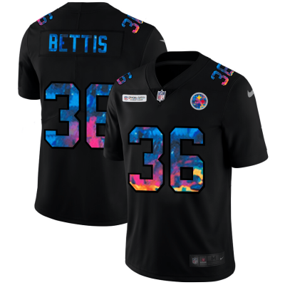Pittsburgh Steelers #36 Jerome Bettis Nike Multi-Color Black 2020 NFL Crucial Catch Vapor Untouchable Limited Jersey