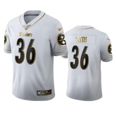 Pittsburgh Steelers #36 Jerome Bettis Nike White Golden Edition Vapor Limited NFL 100 Jersey