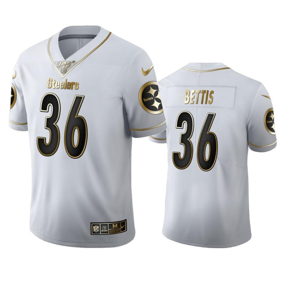 Pittsburgh Steelers #36 Jerome Bettis Nike White Golden Edition Vapor Limited NFL 100 Jersey