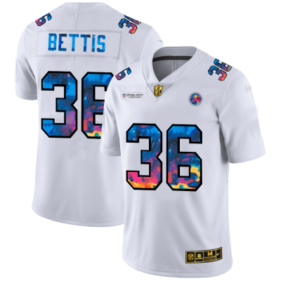 Pittsburgh Steelers #36 Jerome Bettis White Nike Multi-Color 2020 NFL Crucial Catch Limited NFL Jersey