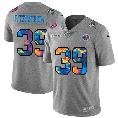 Pittsburgh Steelers #39 Minkah Fitzpatrick Nike Multi-Color 2020 NFL Crucial Catch NFL Jersey Greyheather