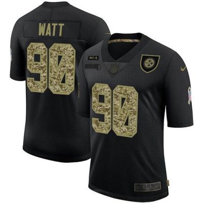 Pittsburgh Steelers #90 T.J. Watt Nike 2020 Salute To Service Camo Limited NFL Jersey Black