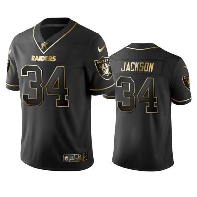 Raiders #34 Bo Jackson Stitched NFL Vapor Untouchable Limited Black Golden Jersey