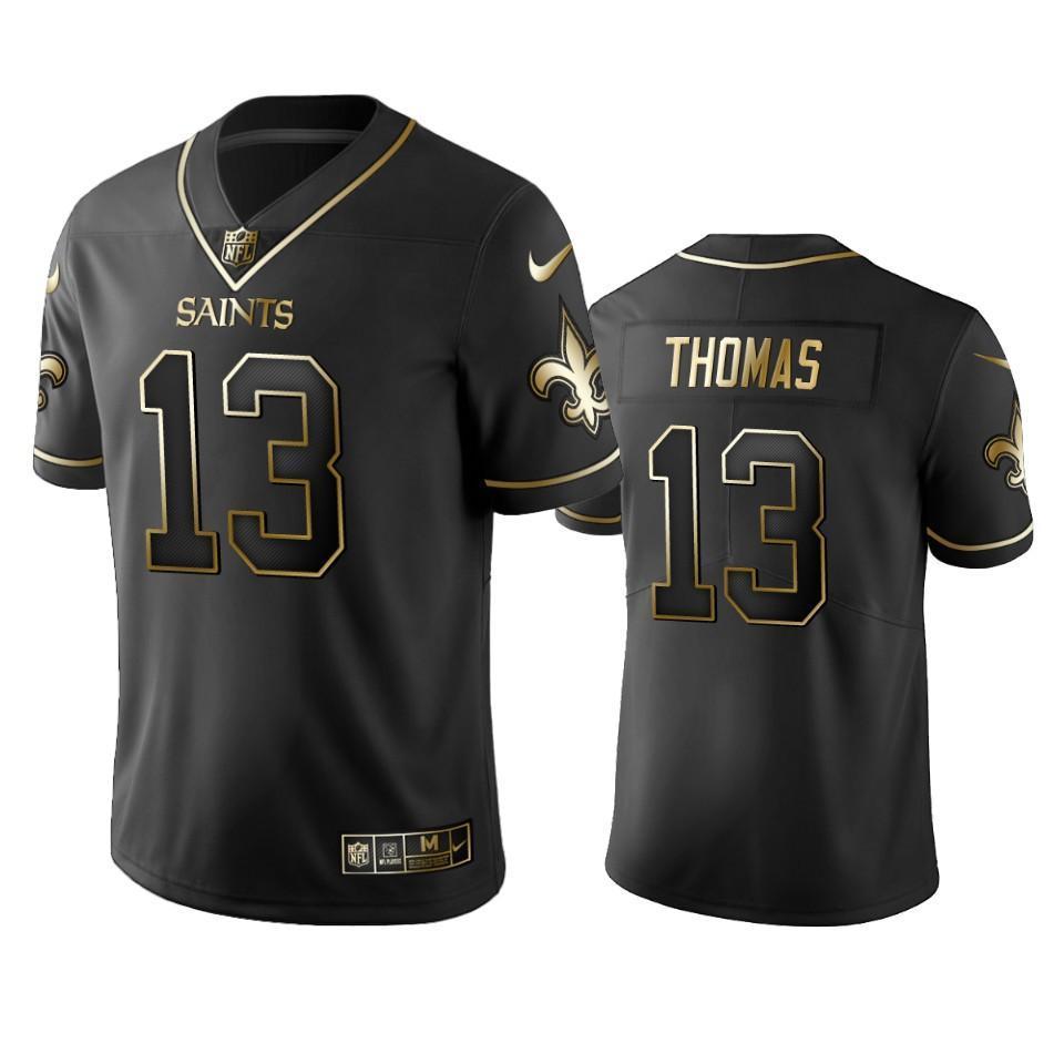 Saints #13 Michael Thomas Stitched NFL Vapor Untouchable Limited Black Golden Jersey