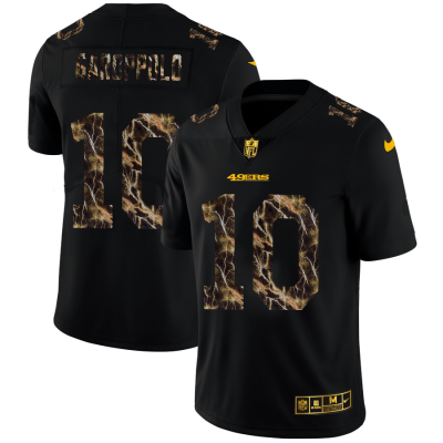 San Francisco 49ers #10 Jimmy Garoppolo Black Nike Flocked Lightning Vapor Limited NFL Jersey