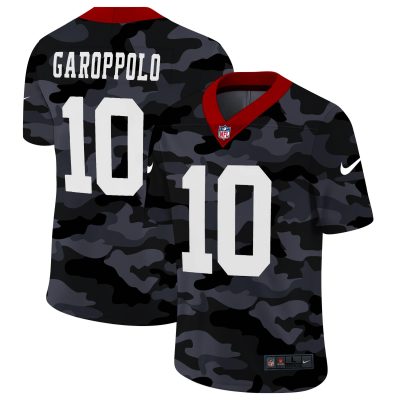 San Francisco 49ers #10 Jimmy Garoppolo Nike 2020 Black CAMO Vapor Untouchable Limited Stitched NFL Jersey