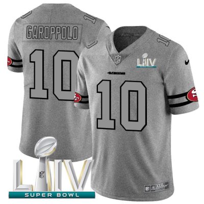 San Francisco 49ers #10 Jimmy Garoppolo Nike Gray Super Bowl LIV 2020 Gridiron II Vapor Untouchable Limited NFL Jersey