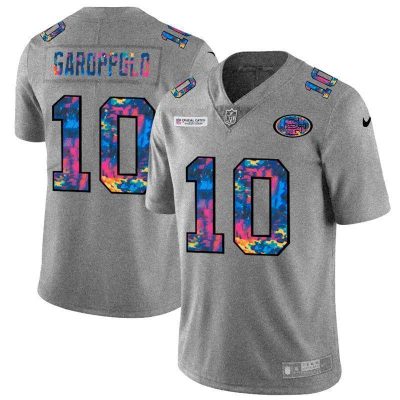 San Francisco 49ers #10 Jimmy Garoppolo Nike Multi-Color 2020 NFL Crucial Catch NFL Jersey Greyheather