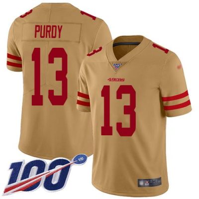 San Francisco 49ers #13 Brock Purdy Gold Stitched NFL Limited Inverted Legend 100th Season Jersey