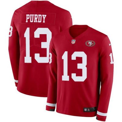 San Francisco 49ers #13 Brock Purdy Red Team Color Stitched NFL Limited Therma Long Sleeve Jersey