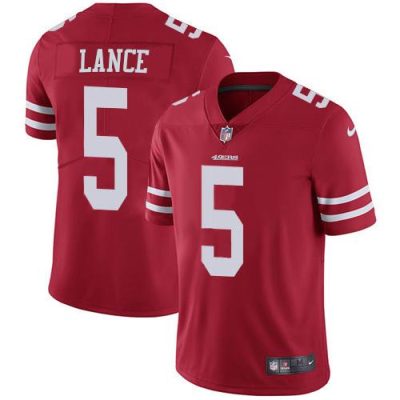 San Francisco 49ers #5 Trey Lance Red Team Color Men's Stitched NFL Vapor Untouchable Limited Jersey