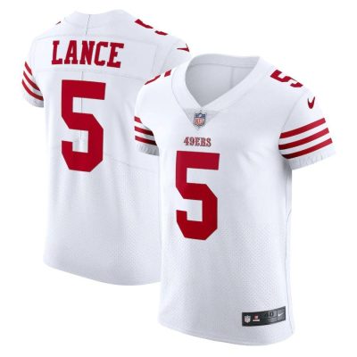 San Francisco 49ers #5 Trey Lance White Nike Men's 2022-23 Authentic Stitched NFL Vapor Untouchable Elite Jersey