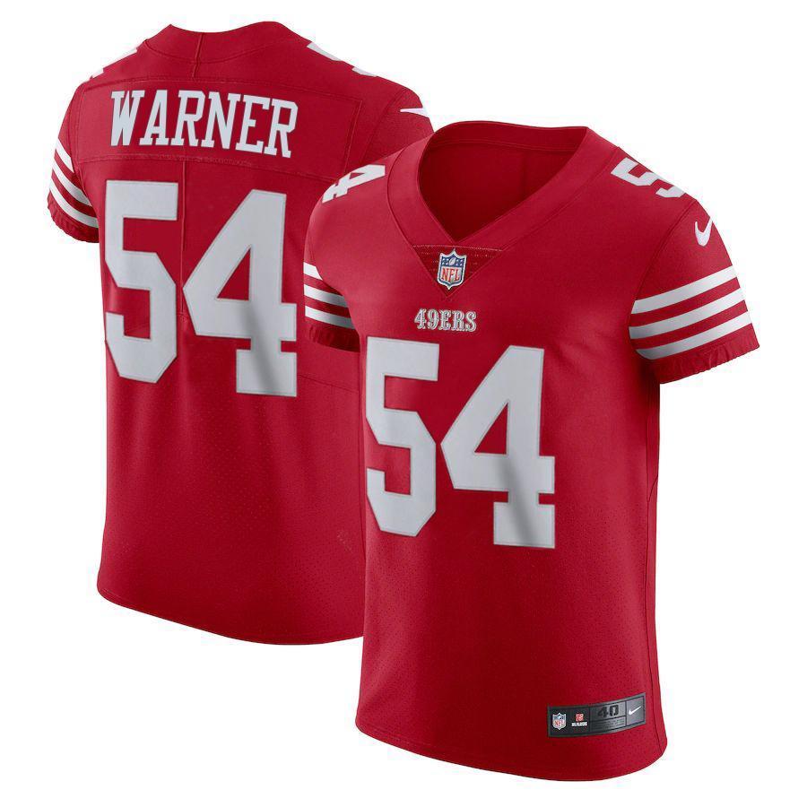 San Francisco 49ers #54 Fred Warner Scarlet Nike Men's 2022-23 Authentic Stitched NFL Vapor Untouchable Elite Jersey