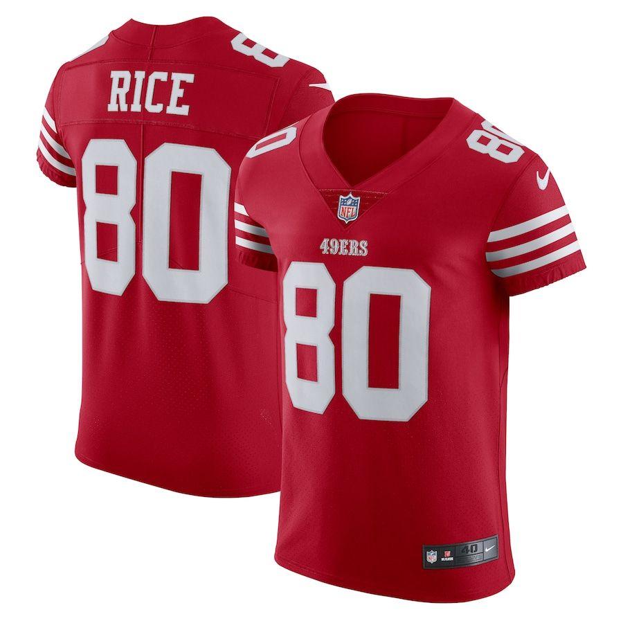 San Francisco 49ers #80 Jerry Rice Scarlet Nike Men's 2022-23 Authentic Stitched NFL Vapor Untouchable Elite Jersey