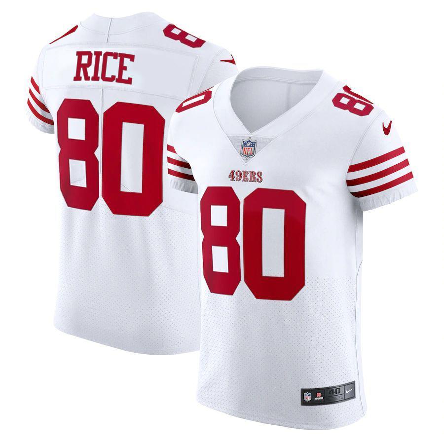San Francisco 49ers #80 Jerry Rice White Nike Men's 2022-23 Authentic Stitched NFL Vapor Untouchable Elite Jersey