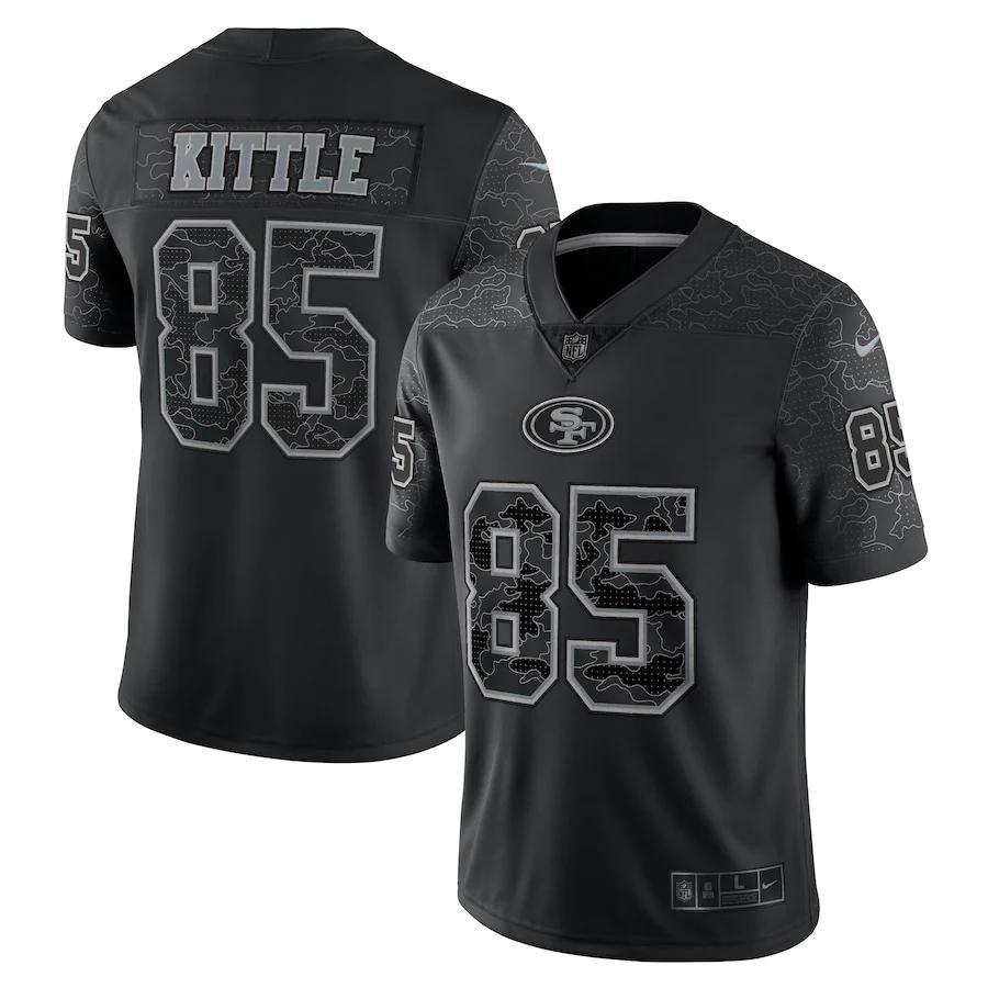 San Francisco 49ers #85 George Kittle Black Men's Nike NFL Black Reflective Limited Jersey