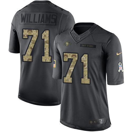 San Francisco San Francisco 49ers #71 Trent Williams Black Men's Stitched NFL Limited 2016 Salute to Service Jersey Men's