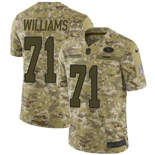 San Francisco San Francisco 49ers #71 Trent Williams Camo Men's Stitched NFL Limited 2018 Salute To Service Jersey Men's