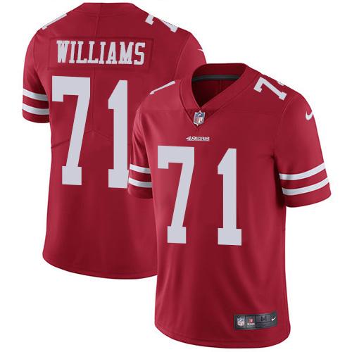 San Francisco San Francisco 49ers #71 Trent Williams Red Team Color Men's Stitched NFL Vapor Untouchable Limited Jersey Men's