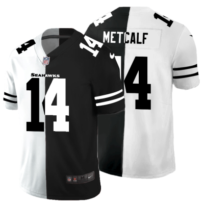 Seattle Seahawks #14 DK Metcalf Black V White Peace Split Nike Vapor Untouchable Limited NFL Jersey