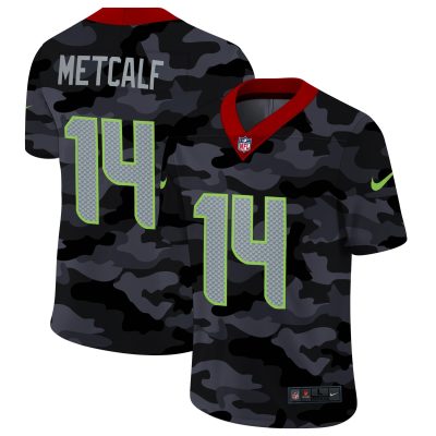 Seattle Seahawks #14 DK Metcalf Nike 2020 Black CAMO Vapor Untouchable Limited Stitched NFL Jersey