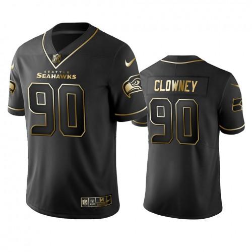 Seattle Seahawks #90 Jadeveon Clowney Stitched NFL Vapor Untouchable Limited Black Golden Jersey