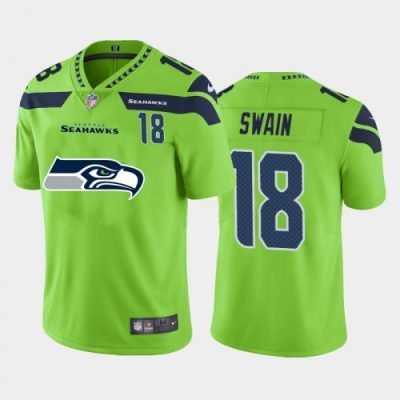 Seattle Seattle Seahawks #18 Freddie Swain Green Nike Big Team Logo Player Vapor Limited NFL Jersey