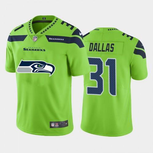 Seattle Seattle Seahawks #31 DeeJay Dallas Green Nike Big Team Logo Vapor Limited NFL Jersey