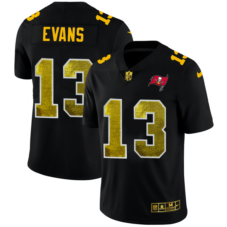 Tampa Bay Buccaneers #13 Mike Evans Black Nike Golden Sequin Vapor Limited NFL Jersey