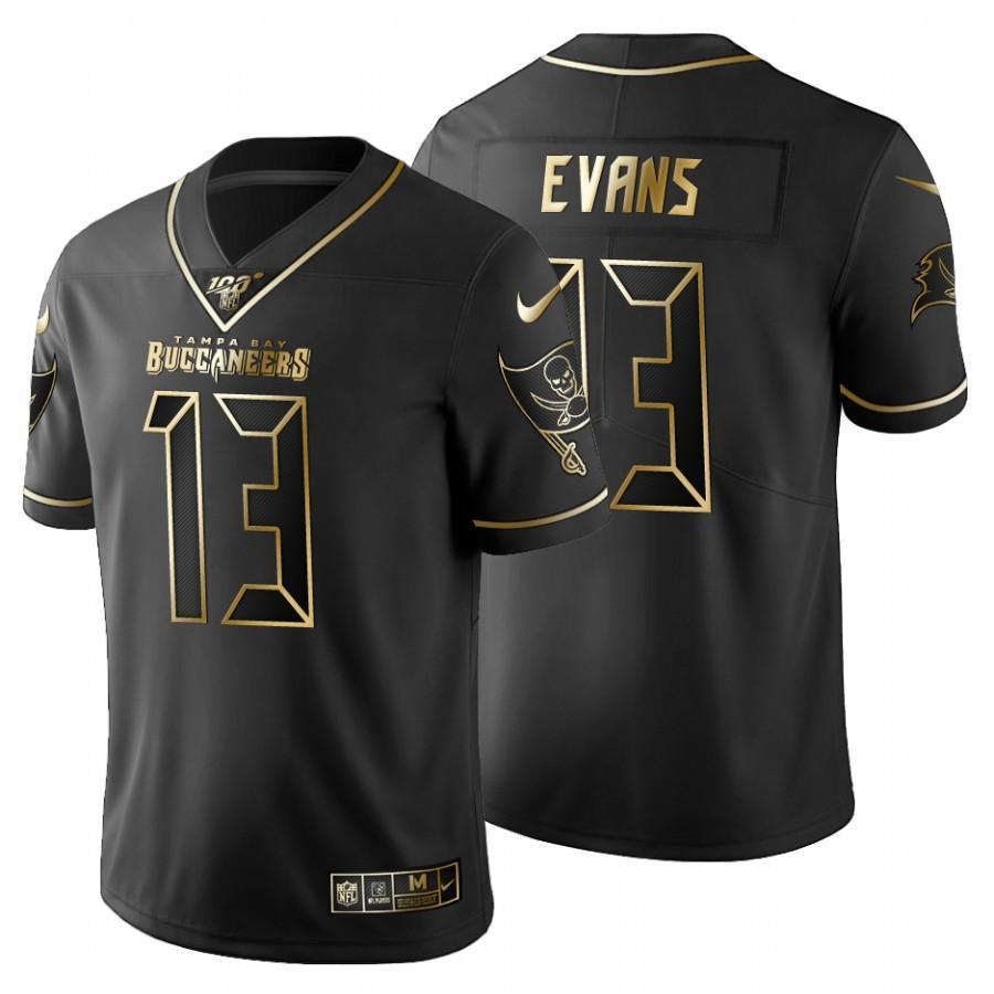 Tampa Bay Buccaneers #13 Mike Evans Nike Black Golden Limited NFL 100 Jersey